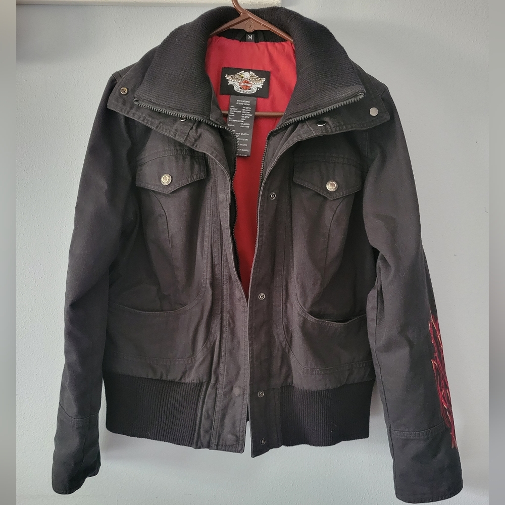 Womens Harley Davidson bomber style jacket size M